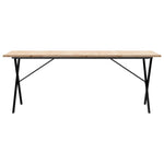 ZNTS Dining Table X-Frame 200x100x75.5 cm Solid Wood Pine and Steel 3282767