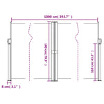 ZNTS Retractable Side Awning White 180x1000 cm 4004751