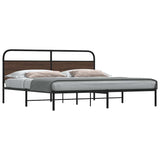 Metal Bed Frame without Mattress Brown Oak 193x203 cm 3318658