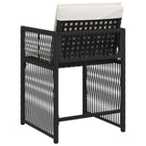 Garden Chairs with Cushions 4 pcs Black Poly Rattan 365034