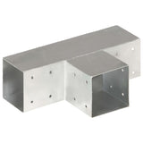 145472 Post Connectors 4 pcs T Shape Galvanised Metal 91x91 mm