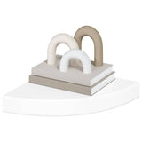 323888 Floating Corner Shelves 4 pcs High Gloss White 25x25x3,8 cm MDF