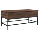 ZNTS Coffee Table Brown Oak 100x50x45 cm Engineered Wood and Metal 845400