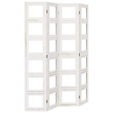 Room Divider 4 Panels White Solid Wood Paulownia 358691