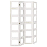 Room Divider 4 Panels White Solid Wood Paulownia 358691