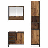 Bathroom Furniture Set with Door 3 pcs Old Wood Engineered Wood 3402438