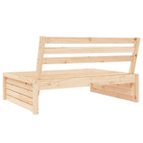 Garden Middle Sofa Natural wood Solid pine wood 120 x 95 cm 825744