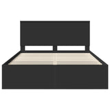 Bed Frame with Headboard Black 150 x 200 cm Solid Pine Wood 3410993