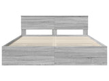 Bed Frame Grey Sonoma 160 x 200 cm Engineered Wood 3408835