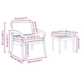 Bistro Set with Cushion 3 pcs Brown Polyester 4106470