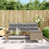 Garden Sofa with Table and Cushions L-Shaped Mix Beige Poly Rattan 365576