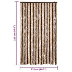 Insect Curtain Beige and Light Brown 118x220 cm Chenille 315122