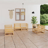 Garden Lounge Set Brown Solid pinewood Medium Modular 3075439