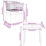 Garden Dining Set Black, Brown 3334493