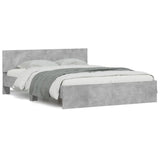 Bed Frame with LED without Mattress Concrete Grey 160x200 cm 3207598