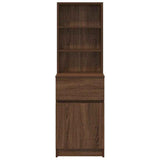 Bedside Cabinet Brown Oak 39x35x125 cm Engineered Wood 861316