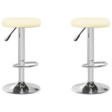 Bar Stools 2 pcs Cream Faux Leather 333101