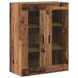Highboard 2 pcs Old Wood Engineered Wood and Glass 3403180