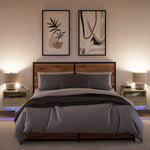ZNTS Wall-mounted Bedside Cabinets with LED Lights 2 pcs Sonoma Oak 852066