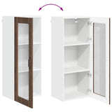 Wall Glass Cabinet LUCCA Brown Oak 40 x 31 x 100 cm 885102