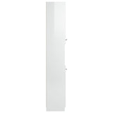 Bathroom Cabinet High Gloss White 32x34x188.5cm Engineered Wood 811328