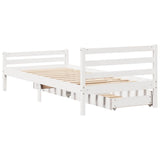 Bed Frame without Mattress White 100x200 cm Solid Wood Pine 3301607