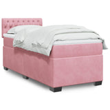 Box Spring Bed with Mattress Pink 90x190 cm Velvet 3286197