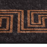 ZNTS Rug Washable 80x300 cm Black and Gold Anti Slip 337929