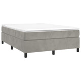 Box Spring Bed Frame Light Grey Double Velvet 3121223