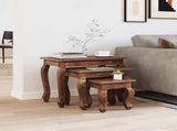 Nesting Table 3 pcs Brown Solid Mahogany wood 42012410
