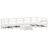 7 Piece Garden Sofa Set White Solid Wood Pine 3250881