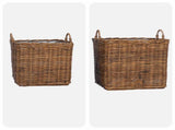 Planter Basket with Storage 2 pcs Brown Lacak Rattan 42020970
