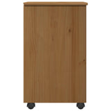 Rolling Cabinet Honey Brown 34 x 39 x 65.5 cm Solid Pine Wood 42028356