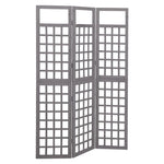 3-Panel Room Divider/Trellis Solid Fir Wood Grey 121x180 cm 316486
