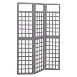 3-Panel Room Divider/Trellis Solid Fir Wood Grey 121x180 cm 316486