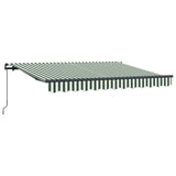 Retractable Awning Green 350 x 200 cm Fabric 3329760