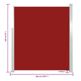 Patio Retractable Side Awning 160x500 cm Red 317925