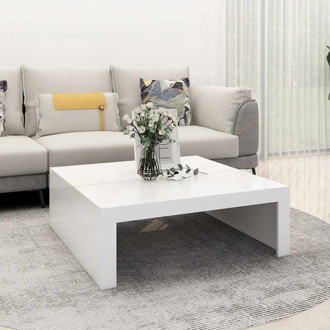 Coffee Table White 100x100x35 cm Engineered Wood 808567