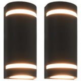 Outdoor Wall Lights 2 pcs 35 W Black Half-round 45649
