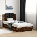 Bed Frame Smoked Oak Engineered wood Single Bed Frame 3210063