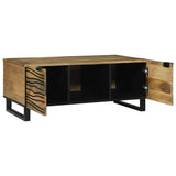 Coffee Table Brown and Black 100 x 54 x 40 cm Solid Acacia wood 4017948