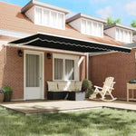 Awning Retractable Manual Black 4.5 x 3.5 m Polyester and metal 3331121