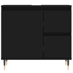ZNTS 3 Piece Bathroom Furniture Set Black Engineered Wood 3190214