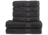 6 Piece Premium Towel Set SOLUND Anthracite 600 gsm 137554