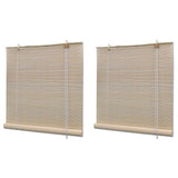 Bamboo Roller Blinds 2 pcs 120x160 cm Natural 278742