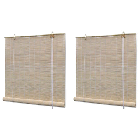 Bamboo Roller Blinds 2 pcs 120x160 cm Natural 278742