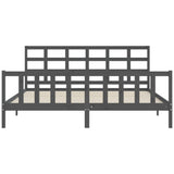 Bed Frame without Mattress Grey 200x200 cm Solid Wood Pine 3192123