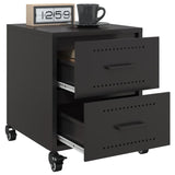 ZNTS Bedside Cabinets 2 pcs Black 36x39x43.5 cm Steel 846627