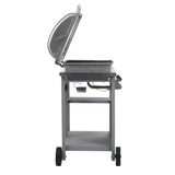 Gas BBQ Grill with 3-layer Side Table Black and Silver 47394