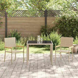 Garden Dining Set 3 pcs Beige Poly Rattan 3365386